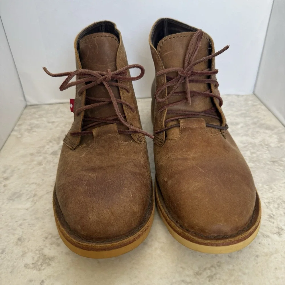 Oliberté Men's Brown Leather Chukka Boots Size 43 Handmade  Lace Up Casual Boots